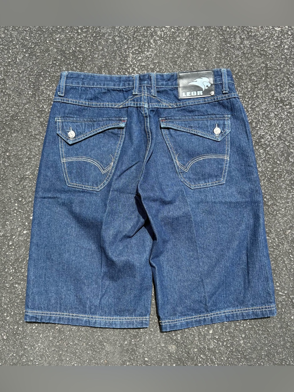 Y2K Dark Wash Leor Baggy Denim Blue Jeans Size 34 Skater Grunge Vintage Goth USA